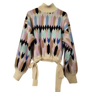Paper London Women's Candyfloss Jumper Multicolor 100% Wool Sweater‎ Size S